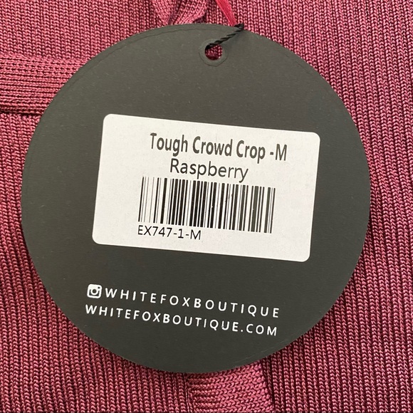 White Fox Tough Crowd Crop Raspberry - Picture 6 of 7